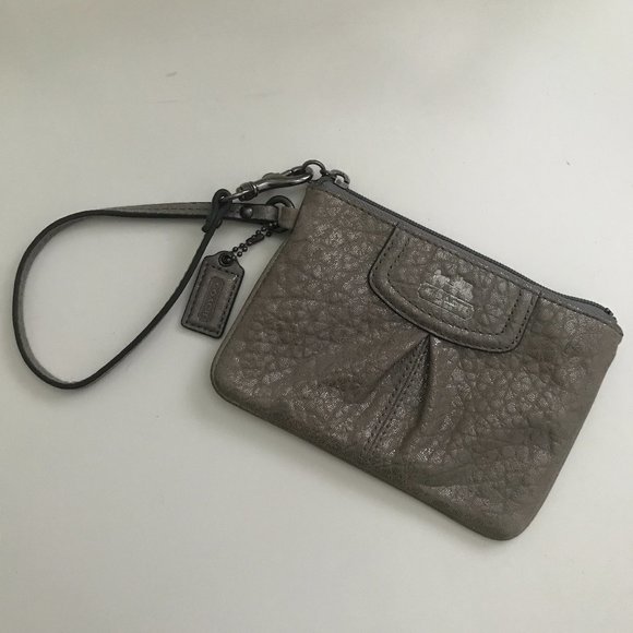 Loved, Like New Authentic Coach Grey and Sparkle Wristlet Wallet Clutch - Picture 1 of 5